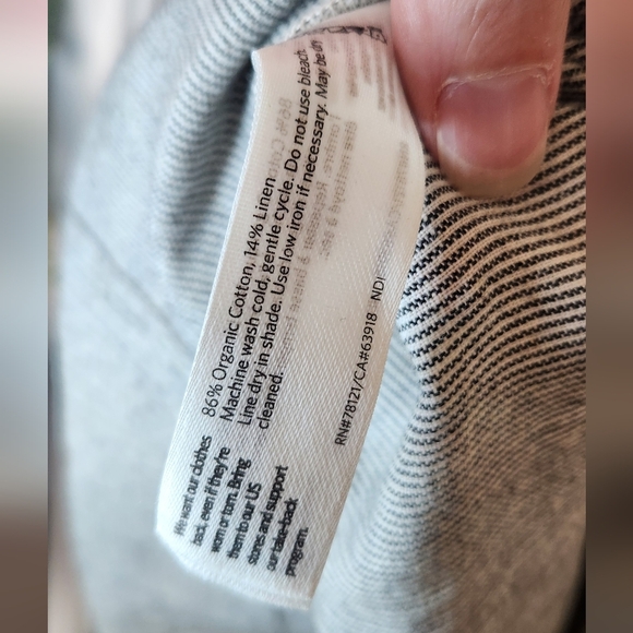 Eileen Fisher Free Size Linen Cotton Gray Short Sleeve Dress With Pockets - Picture 6 of 7